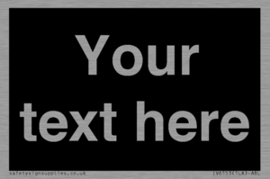 Custom blank information sign. Plain text, black background